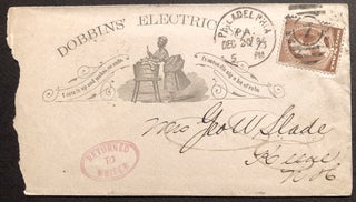 Item #H35727 1884 envelope from Dobbins' Electric Soap with racist woodcut