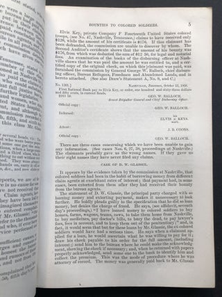Bounties to Colored Soldiers.Letter From The Secretary Of War In Answer To A Resolution Of The House, of the 7th ultimo, relative to collection and payment of bounties to colored soldiers.