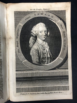 The London Magazine, November 1751: view of Blenheim Palace, Prince Edward portrait