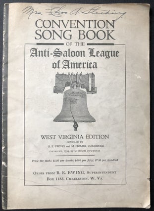 Item #H35818 Convention Song Book of the Anti-Saloon League of America, 1934, West Virginia...