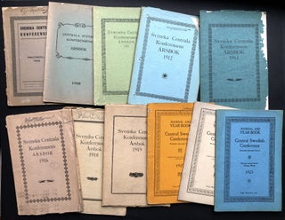 11 yearbooks or Protokoll & Arsbok 1903-1925 for Svenska Central Konferensen, conference notes