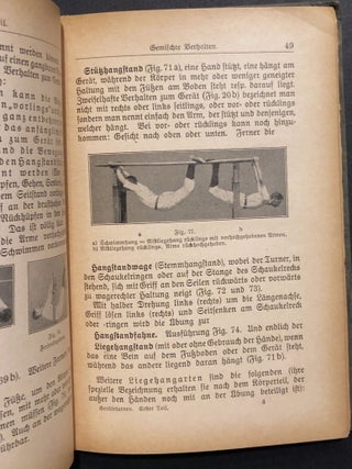 1920s German book on gymnastics with apparatus: Geräteturnen: Systematischer Teil, Die Turnübungen mit Entwicklungsbeispielen, Beispielen vom Höherentwickeln und Verändern von Übungen, Grundregeln und Turnsprachliches