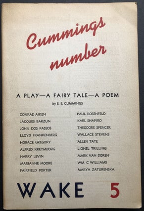 Item #H36031 The Harvard Wake no. 5, Spring 1946, E. E. Cummings number, with Creeley's first...