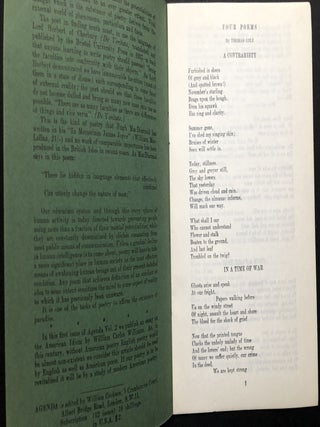 Agenda, September 1960, Vol. 2 no. 1 with Williams on the American idiom