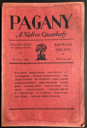 Item #H36054 Pagany, A Native Quarterly Fall-Winter 1932-1933, Vol. 3 no. 4. Richard Johns, JV...