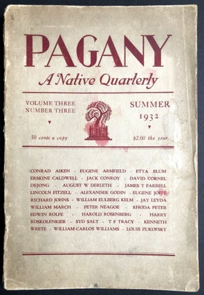 Item #H36055 Pagany, A Native Quarterly Summer 1932, Vol. 3 no. 3. Richard Johns, Jack Conroy,...