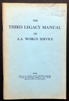 Item #H36270 The Third Legacy Manual of A.A. World Service, with Questions and Answers Added....