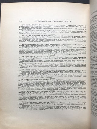 Historical Sketches of the Catholic Churches and Institutions of Philadelphia, A Parish Register and Book of Reference