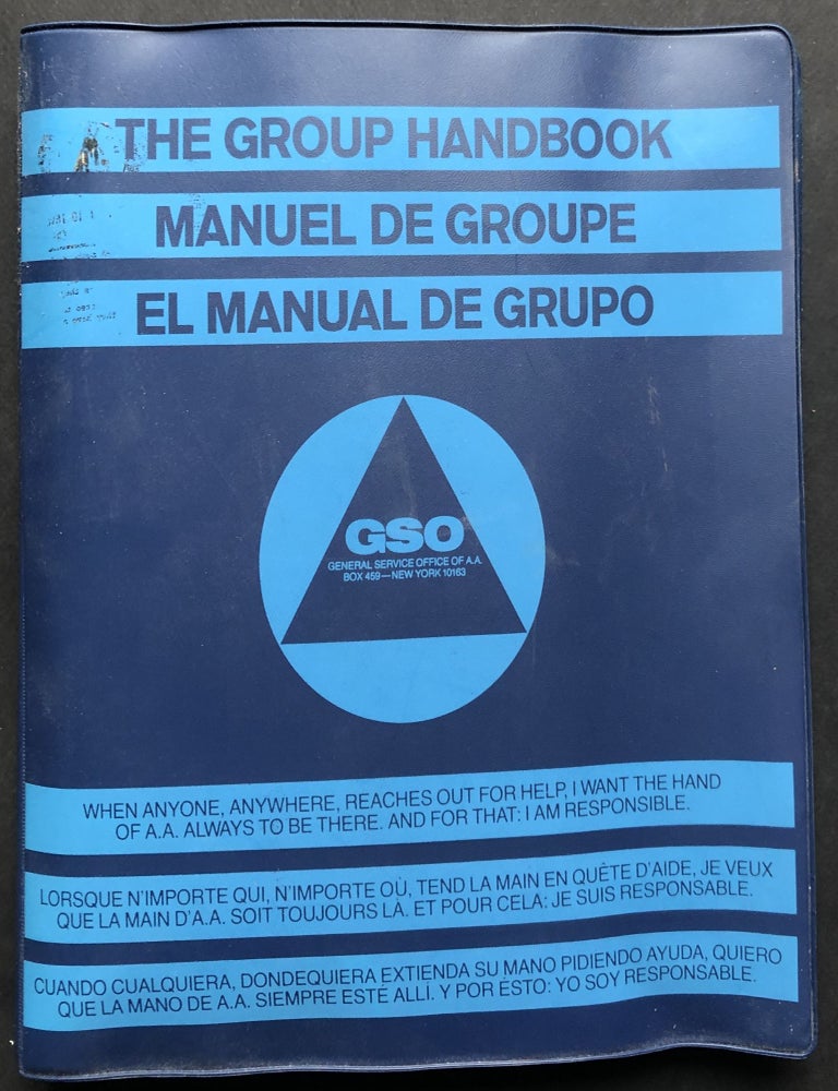 Item #H36278 The Group Handbook (1983 vinyl binder with lots of brochures, AA Service Manual, Eastern United States A. A. Directory for 1984, etc.). Alcoholics Anonymous, A A.