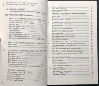 The Group Handbook (1983 vinyl binder with lots of brochures, AA Service Manual, Eastern United States A. A. Directory for 1984, etc.)
