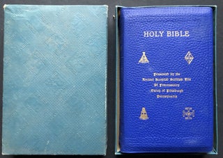 Item #H36293 1939 Masonic edition THE HOLY BIBLE, The Great Light in Masonry...signed by...