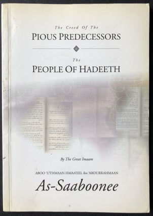 Item #H36337 'Aqeedatus-Salaf As'haabul-Hadeeth; The Creed of the (Pious) Predecessors & the...
