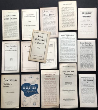 Item #H36402 16 anti-Masonic anti-Freemasons pamphlets, leaflets, circulars, flyers ca....