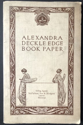 Item #H36561 Alexandra Deckle Edge Book Paper, ca. 1920 sample specimen book. Strathmore Paper...