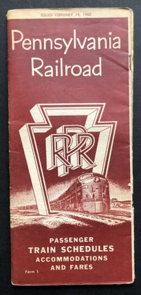 Item #H36581 Passenger Train Schedules, Accommodations and Fares, 1960. Pennsylvania Railroad