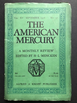 Item #H36622 The American Mercury, September 1928. H. L. Mencken, Jim Tully, ed. Isaac Goldberg