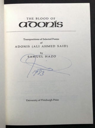 The Blood of Adonis -- signed