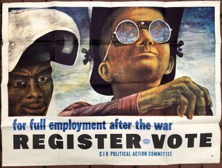 Item #H36754 1944 poster: For Full Employment After the War, Register - Vote. Ben Shahn