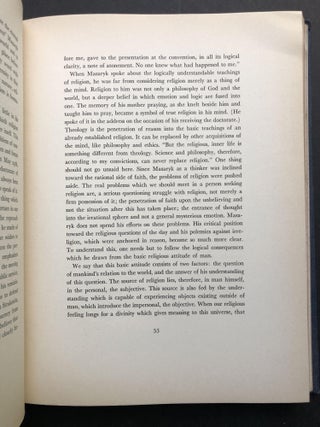 Thomas G. Masaryk and the Jews, Patron's edition, limited, with note from publisher