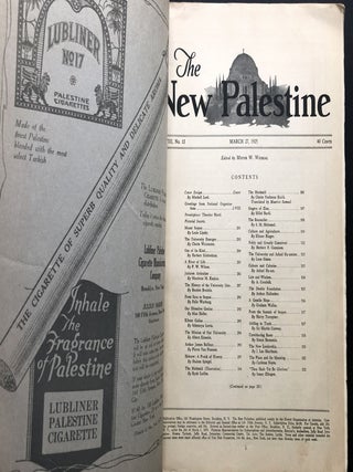 The New Palestine: Hebrew University Issue, March 27, 1927