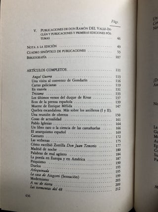 Artículos completos y otras páginas olvidadas, with letter from Alonso