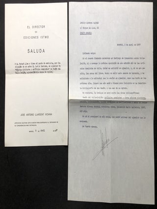 Artículos completos y otras páginas olvidadas, with letter from Alonso