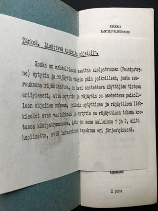 World War II Finnish instruction manual on anti-tank rocket launchers