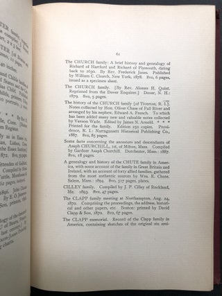 The American Genealogist, Being a Catalogue of Family Histories: A Bibliography of American Genealogy or a List of the Title Pages of Books and Pamphlets on Family History, Published in America, from 1771 to Date