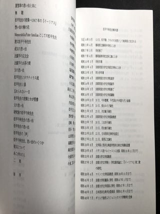 A Collection of Essays for Chiaki Matsudaira; Matsudaira chiaki sensei tsuito bunshu