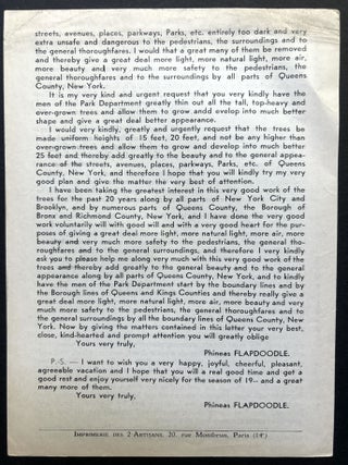Letter to the Park Commissioner (1937)