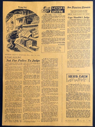 5 flyers & broadsides, 1958-1961 published by the Henry Miller Literary Society