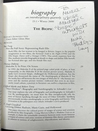 Biography, Winter 2000: The Biopic