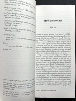 Biography, Winter 2000: The Biopic