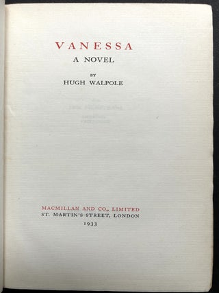 Vanessa (1933, limited signed large paper copy)