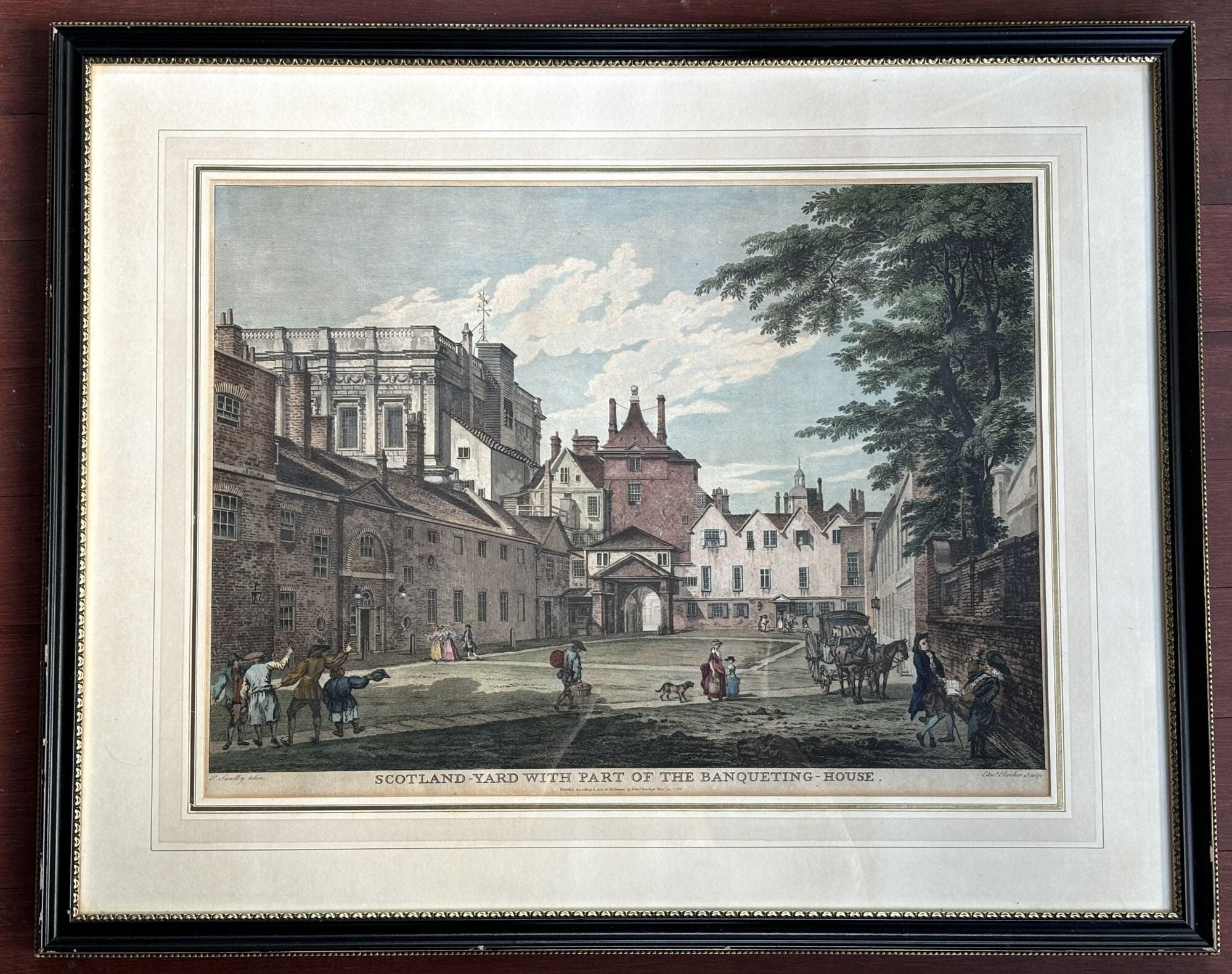 1766 large handcolored print: Scotland-Yard with Part of the ...