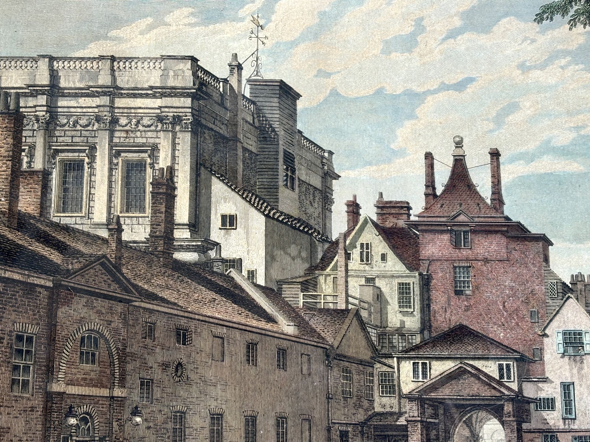 Edward Rooker 1766 large handcolored print: Scotland-Yard with Part of the ...