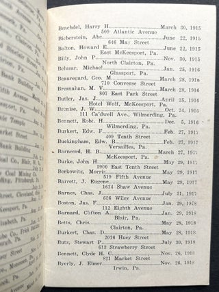 Roster of McKeesport Lodge No. 136 B. P. O. Elks, June 1920