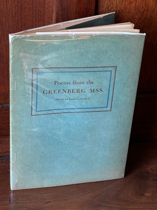Item #H38472 Poems from the Greenberg Mss. A Selection from the Work of Samuel Greenberg Edited...