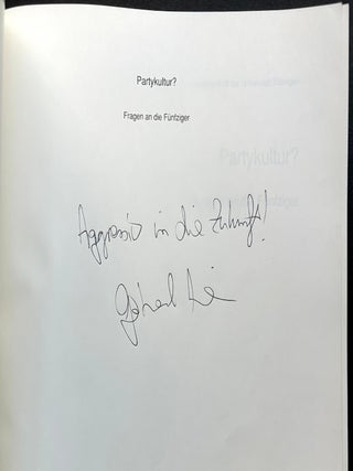 Partykultur? Fragen an die Fünfziger, inscribed by one of the contributors
