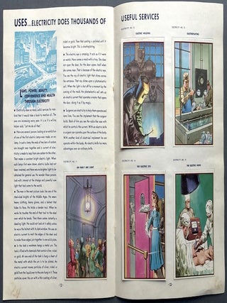 Complete Set of "Our America" 1942-1943 with mounted color cards: Electricity, Lumber, Motion Pictures, Oil, Steel, Transportation, Cotton