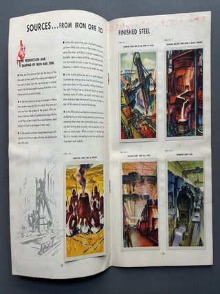 Complete Set of "Our America" 1942-1943 with mounted color cards: Electricity, Lumber, Motion Pictures, Oil, Steel, Transportation, Cotton