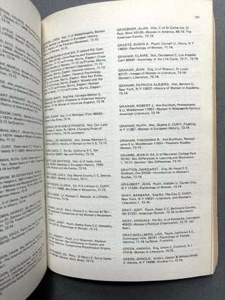 Who's Who and Where in Women's Studies