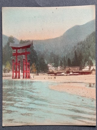 5 hand colored postcards of Japanese landscape scenes, early 1900s: Fuji etc.
