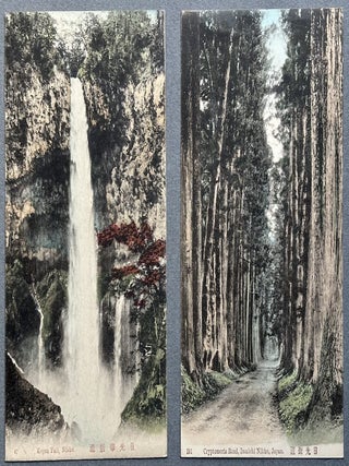 9 early 1900s colored postcards of Nikko, Japan