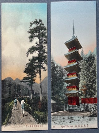9 early 1900s colored postcards of Nikko, Japan