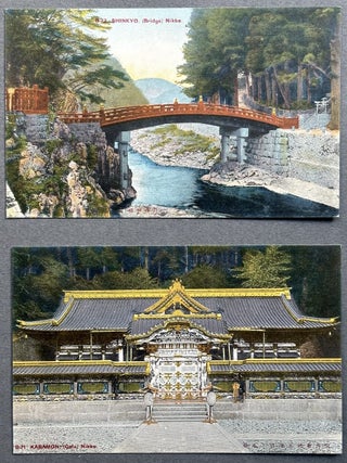 4 early 1900s color postcards of Nikko, Japan in original envelope
