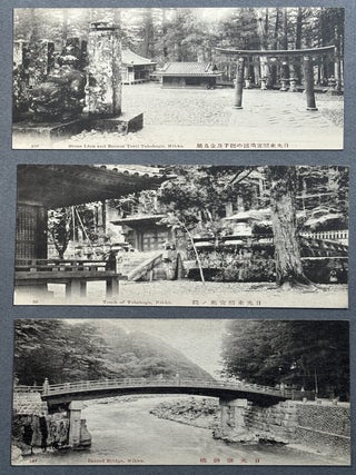 8 early 1900s black & white gravure photograph postcards of Nikko, Japan in original envelope