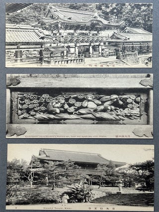 8 early 1900s black & white gravure photograph postcards of Nikko, Japan in original envelope