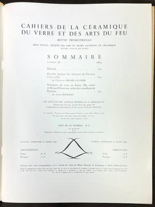 Cahiers de la Ceramique du Verre et des Arts du Feu, Nos. 32-39, 1963-1967