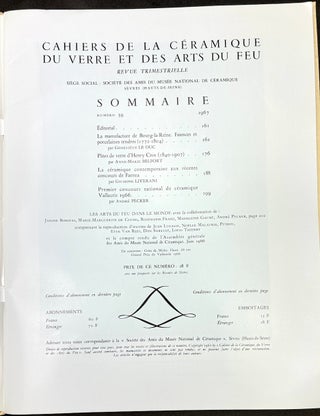 Cahiers de la Ceramique du Verre et des Arts du Feu, Nos. 32-39, 1963-1967